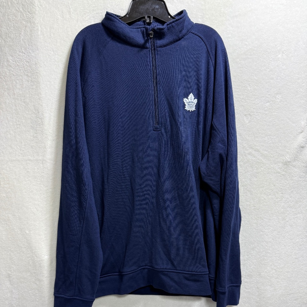Levelwear Toronto Maple Leafs Sweater Men's XXL 1/4 Zip Blue Pullover NHL